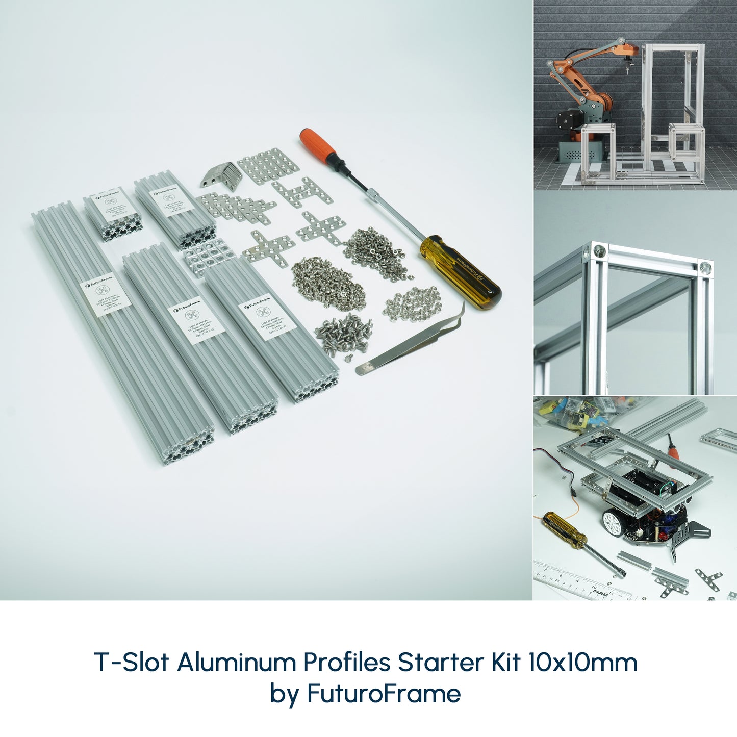 10x10mm Starter Kit - miniature t-slot aluminum extrusions