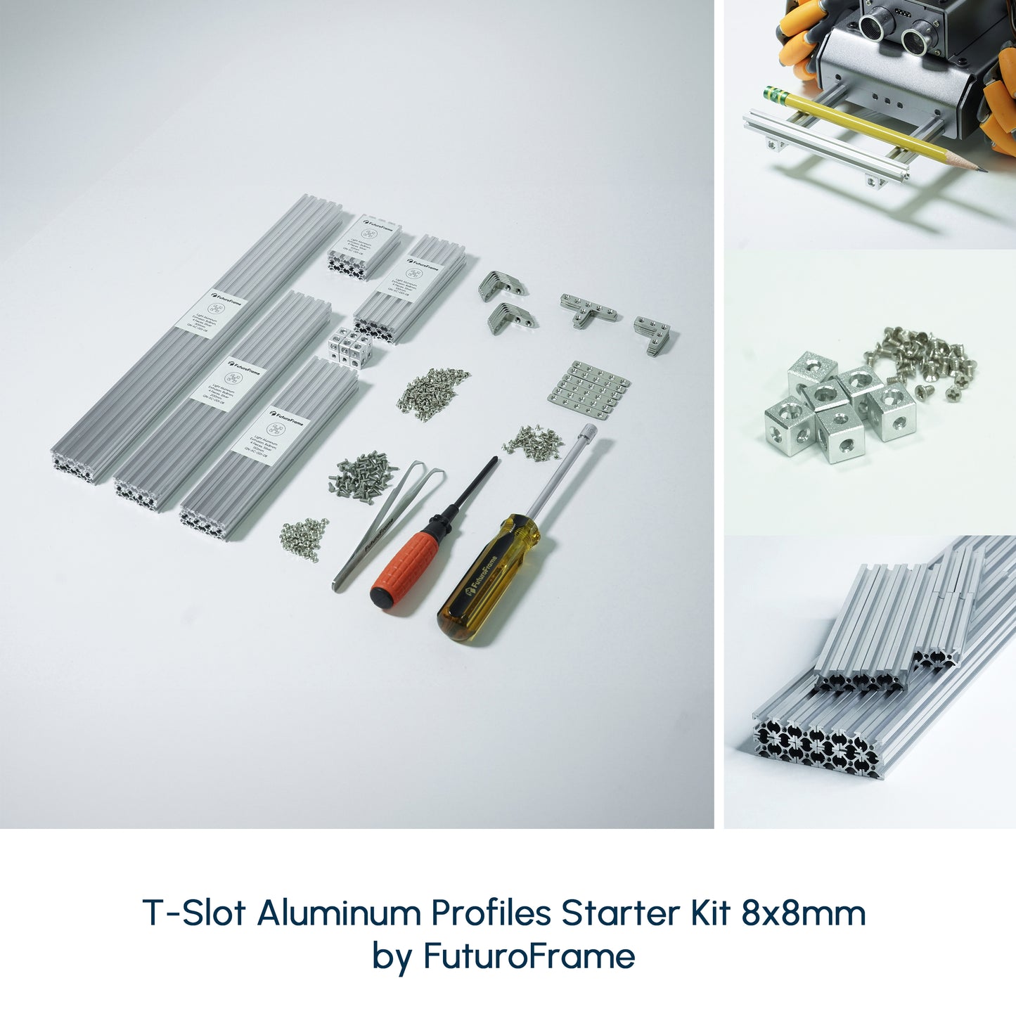 8x8mm Starter Kit - miniature t-slot aluminum extrusions