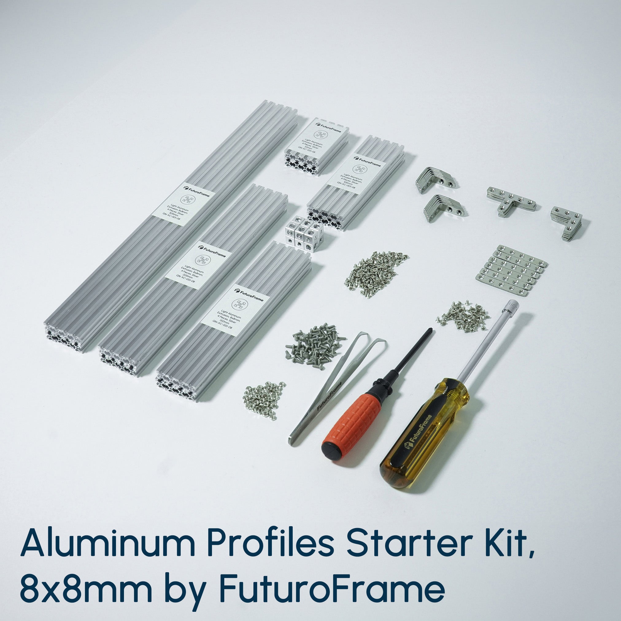 Threadstarter Slot 8x8mm Starter Kit - miniature t-slot aluminum extrusions– FuturoFrame ...