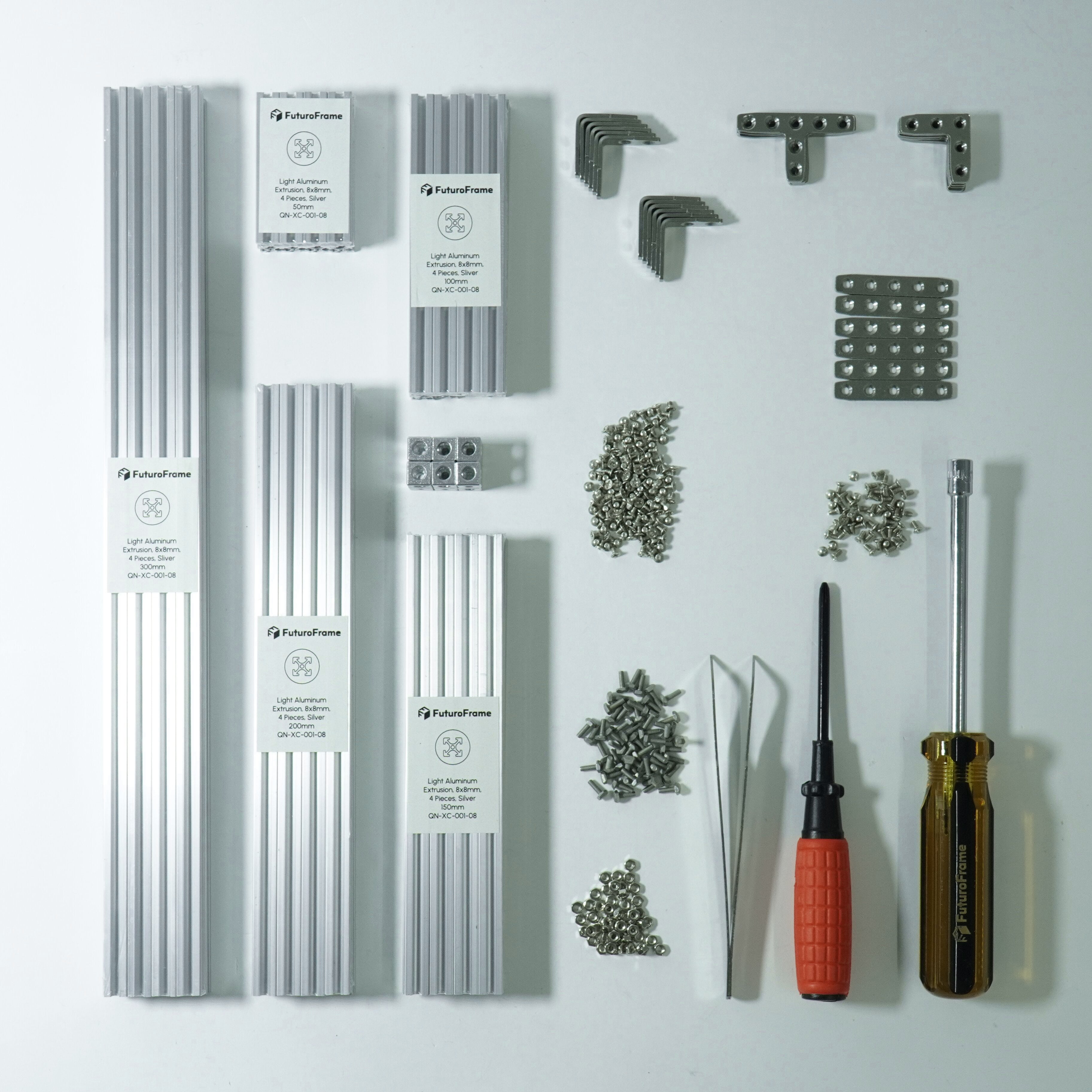 Threadstarter Slot 8x8mm Starter Kit - miniature t-slot aluminum extrusions– FuturoFrame ...